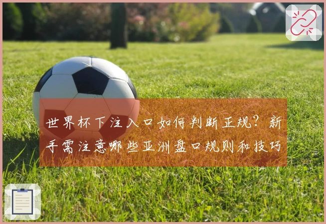 世界杯下注入口如何判断正规？新手需注意哪些亚洲盘口规则和技巧